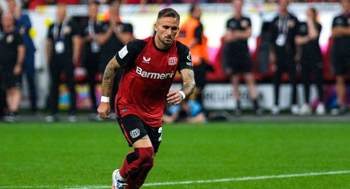 Aleix García, durante un partido con el Leverkusen .