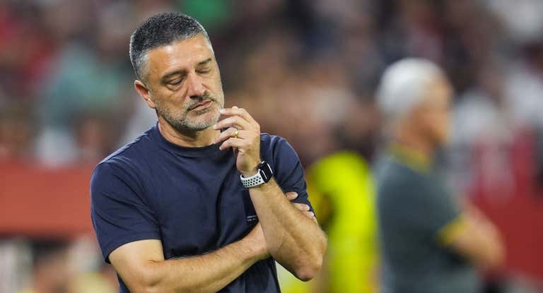 García Pimienta, en el partido ante el Villarreal.