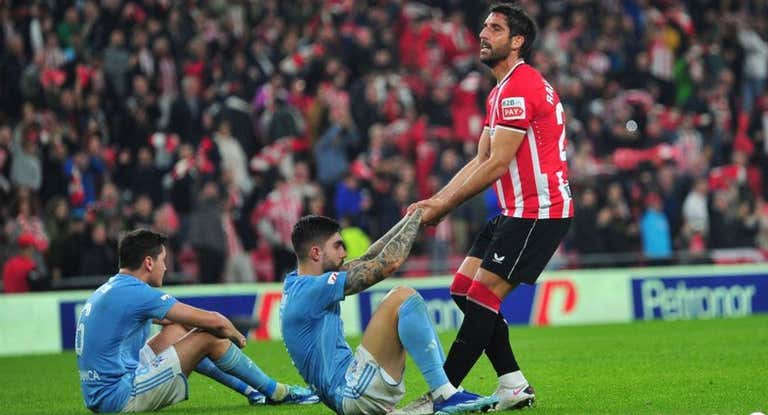 Unai Núñez, durante su última visita a San Mamés como jugador del Celta.
