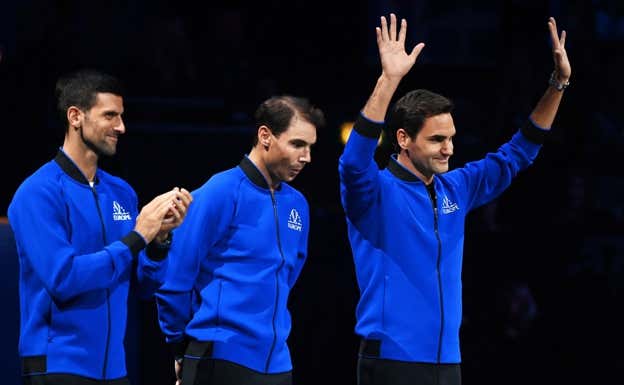 El Big Three, durante la Laver Cup de 2022.  EFE/EPA/ANDY RAIN