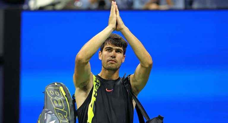 Carlos Alcaraz se despide tras caer eliminado en el US Open.