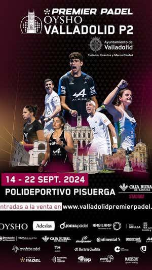 Cartel del Premier Padel P2 de Valladolid. RRSS