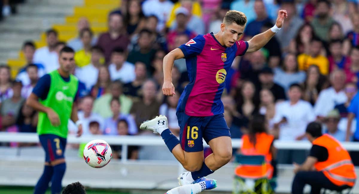 Fermín López, en un partido con el Barça.
