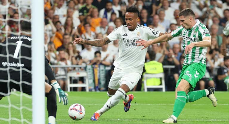 Militao, en un partido del Real Madrid.