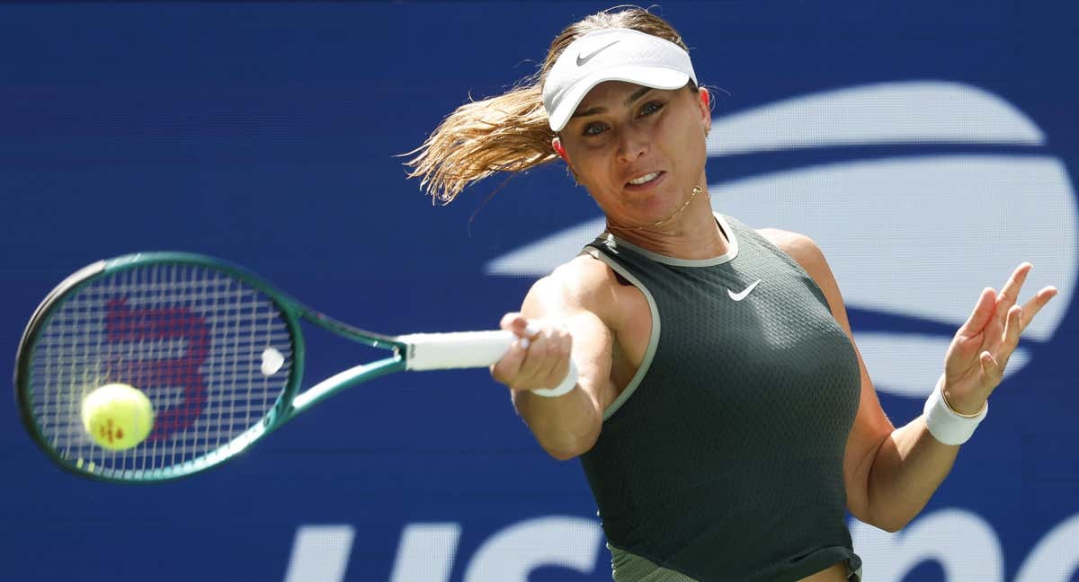 Paula Badosa durante el partido de US Open.