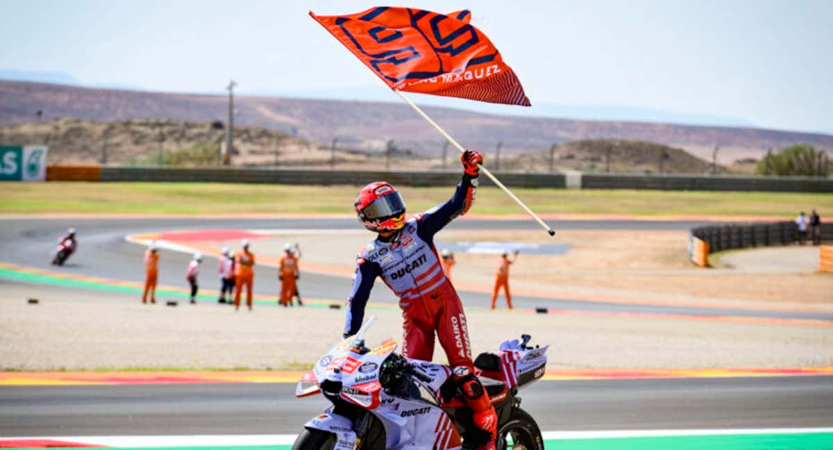 Marc Márquez tras ganar en Aragón.