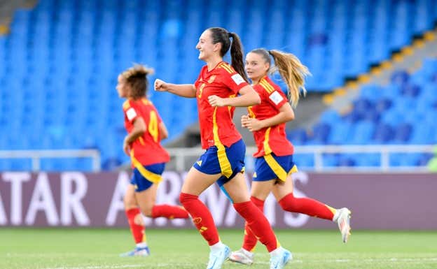 Jone Amezaga celebrando un gol.  RFEF