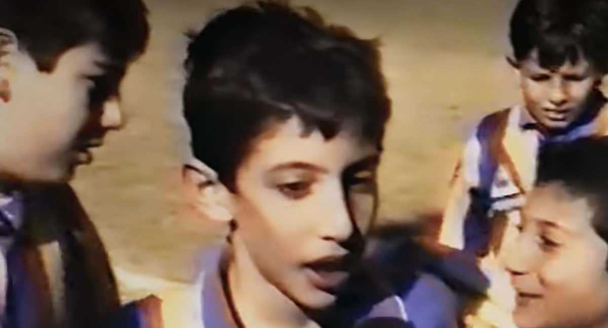 Ángel Di María, de pequeño, en una imagen del documental.