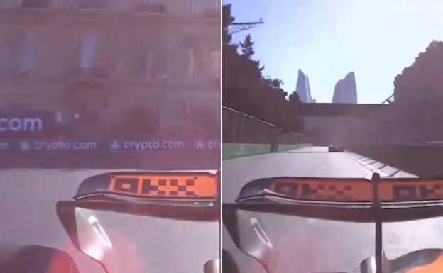 Comparación del alerón trasero de McLaren en curva (izquierda) y en recta (derecha).  RELEVO