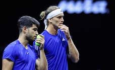 Alcaraz y Zverev sucumben en el dobles y la Laver llega a la segunda jornada con empate
