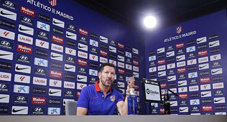 El Cholo Simeone en rueda de prensa.
