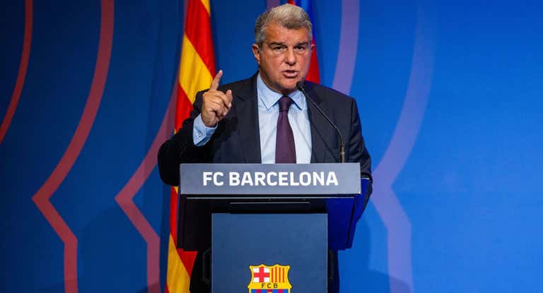 Joan Laporta, en rueda de prensa.