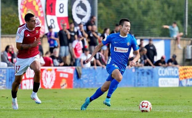 Nakai, durante un partido del Amorebieta. CEDIDA