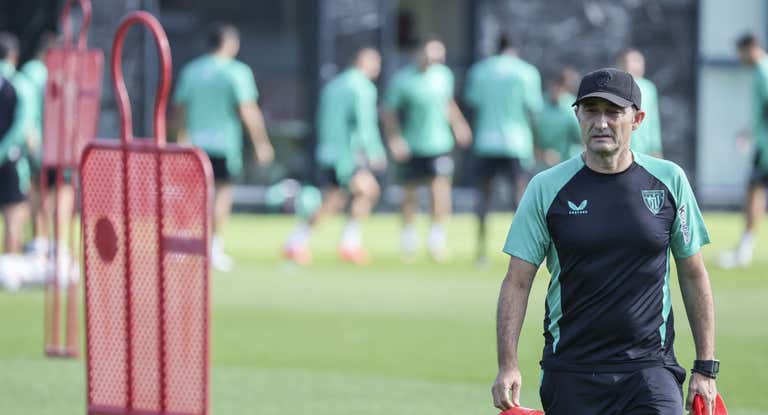 Valverde, en el entrenamiento previo al partido en el Olímpico de Roma.