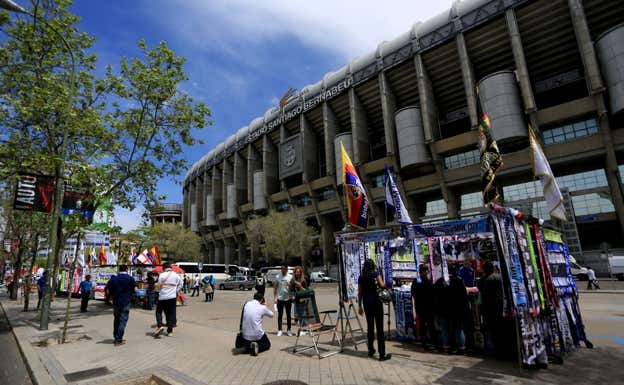 Así estaban los puestos en La Castellana antes del inicio de la reforma.  GETTY