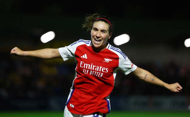 Mariona Caldentey celebrando su gol.  REUTERS