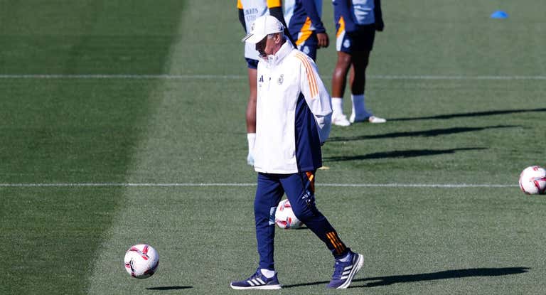 Carlo Ancelotti, en Valdebebas.