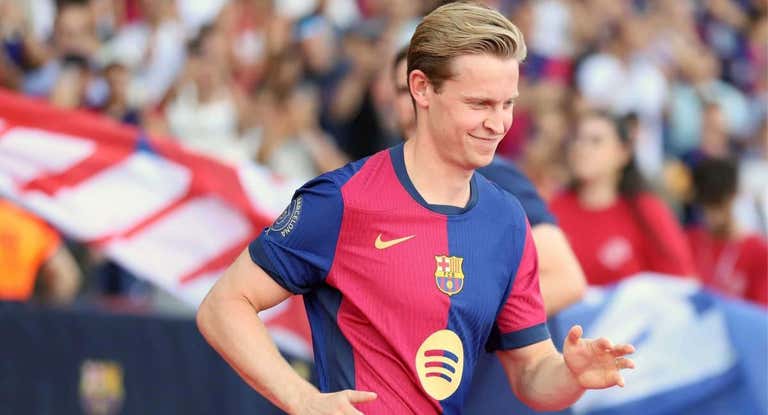 De Jong durante la presentación del equipo en el Gamper.