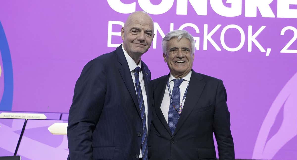 Infantino y Rocha, en un evento.