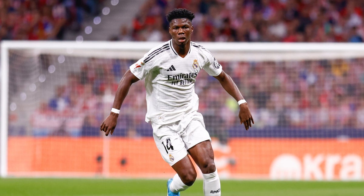 Tchouameni, en un partido con el Real Madrid.