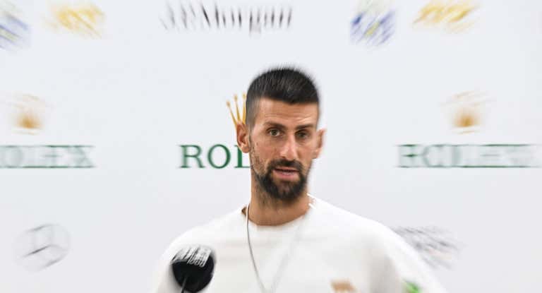 Djokovic, en la rueda de prensa.