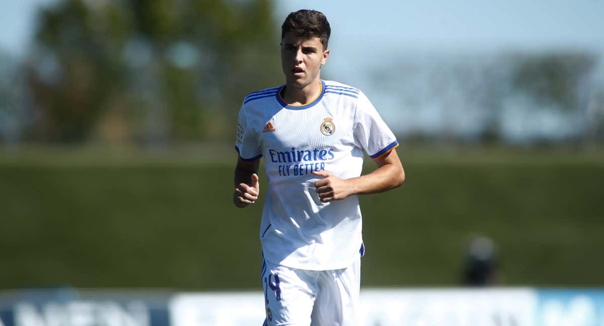 Iván Morante, durante un partido de Youth League con el Real Madrid.