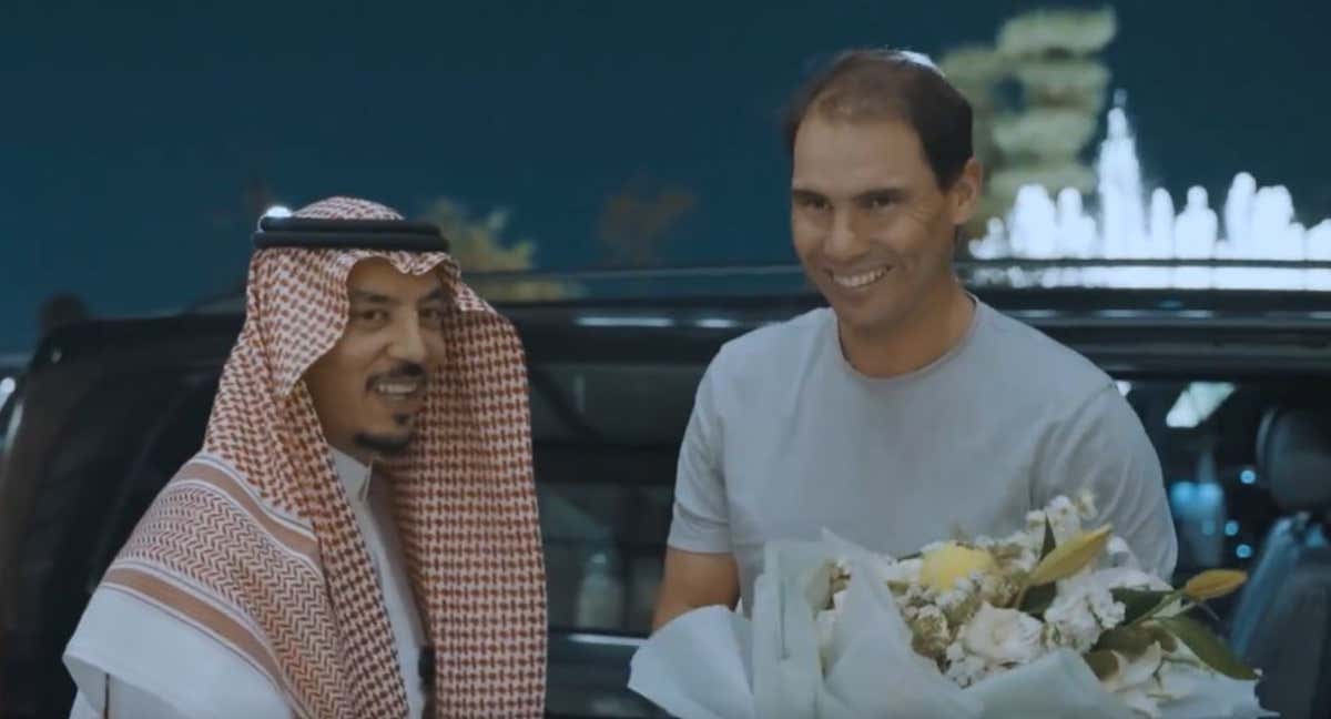 Rafael Nadal, a su llegada a Riad para disputar la exhibición Six Kings Slam.