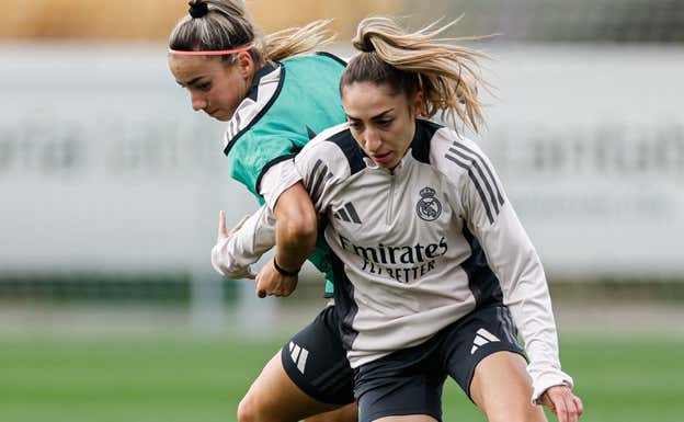 Olga Carmona durante un entrenamiento.  REAL MADRID FEMENINO