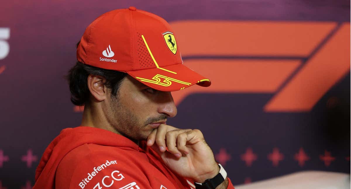 Carlos Sainz, en la sala de prensa de Austin./REUTERS