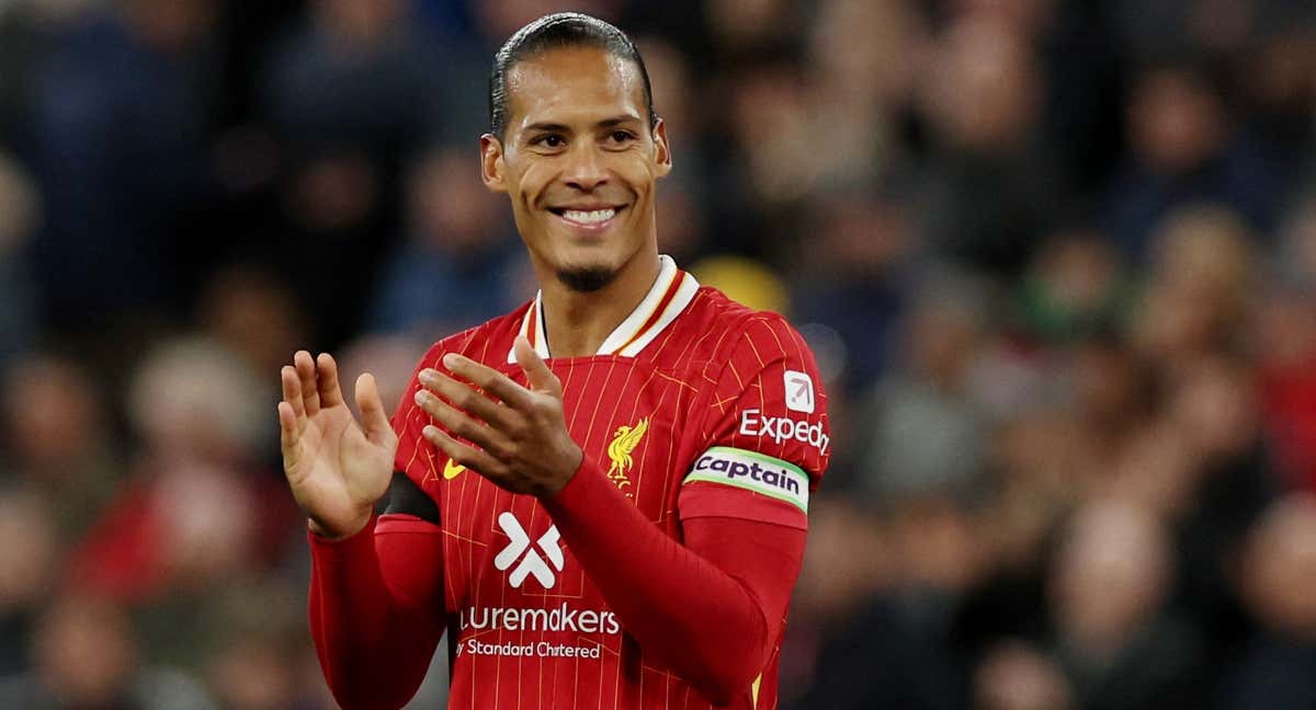 Virgilvan Dijk, durante un partido del Liverpool.