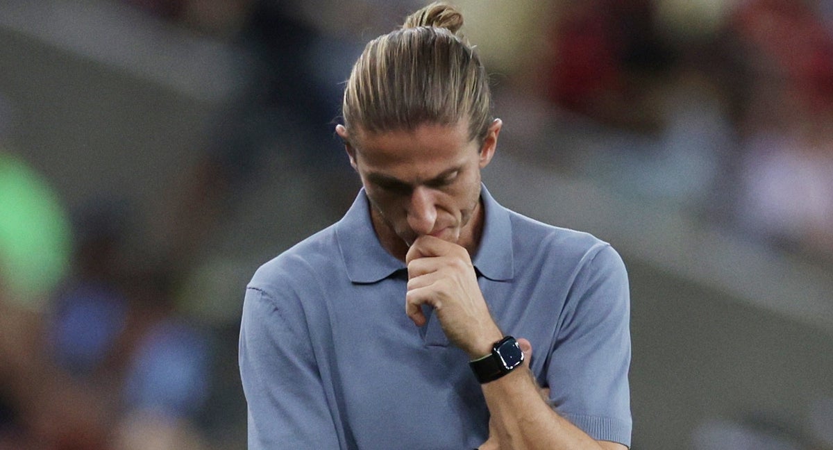 Filipe Luis, entrenando al Flamengo.