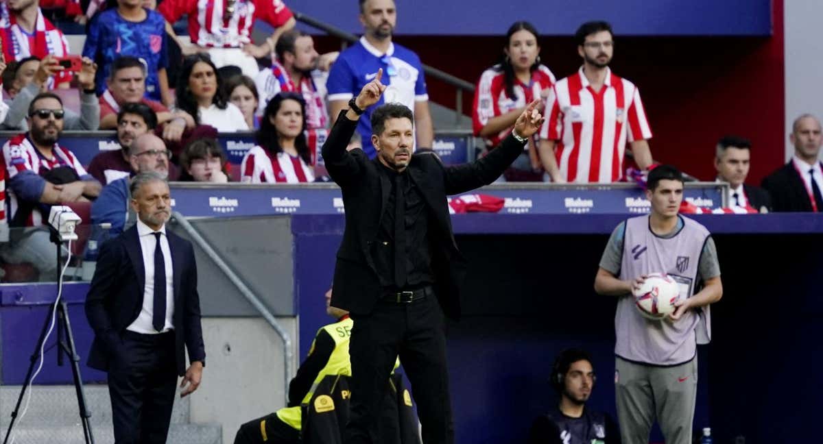 Simeone durante el partido ante el Leganés.
