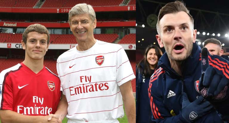 Jack Wilshere y Arsene Wenger, en su etapa en el Arsenal.