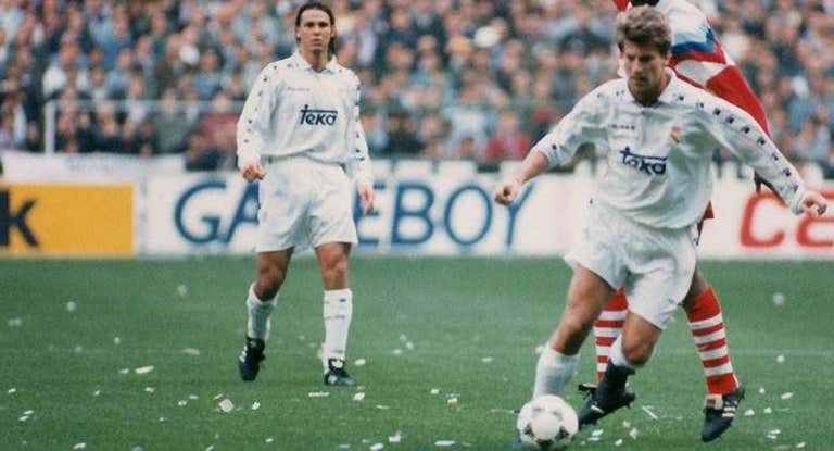 Fernando Redondo, en su debut con el Real Madrid contra el Compostela.