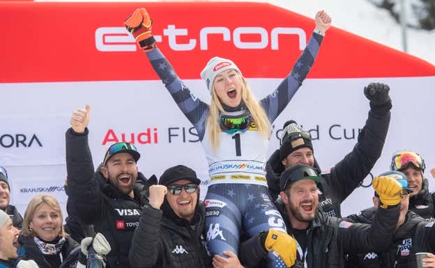 El triunfo de Mikaela Shiffrin en Eslovenia el año pasado. EP