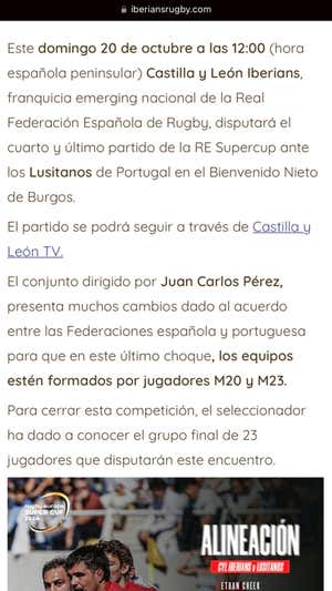 Comunicación oficial de CYL Iberians el 18 de octubre donde se dice que hay acuerdo.  CYL Iberians