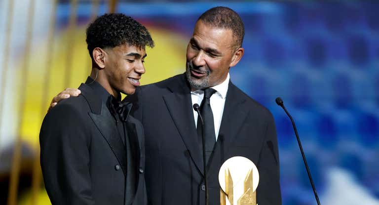 Lamine, en la gala del Balón de Oro.