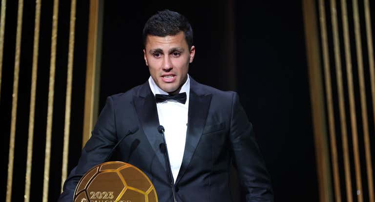 Rodri, durante su discurso tras ganar el Balón de Oro