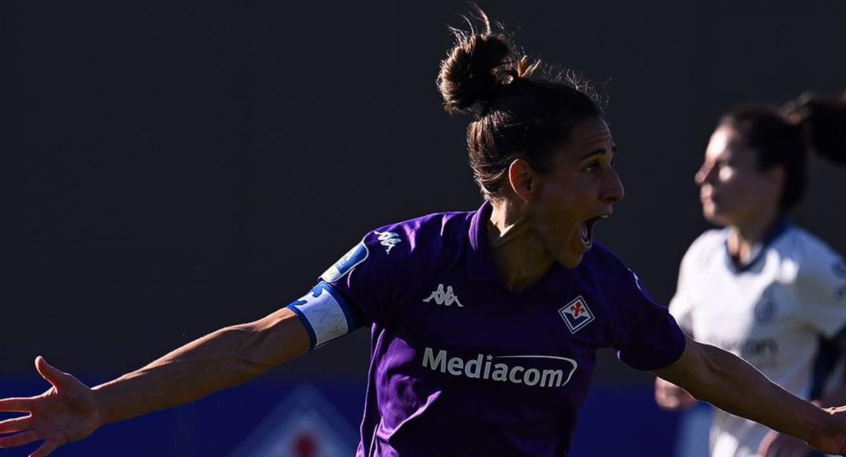 Vero Boquete celebra el gol del empate.