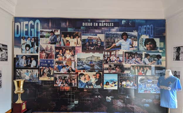 La exposición sobre Maradona en Barcelona.