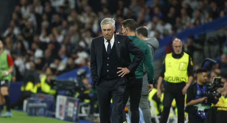 Ancelotti, en el partido ante el Milan.