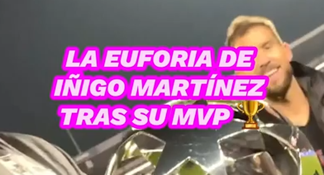 Iñigo Martínez, el MVP en Belgrado. El vasco se llevó el premio al mejor jugador del partido.