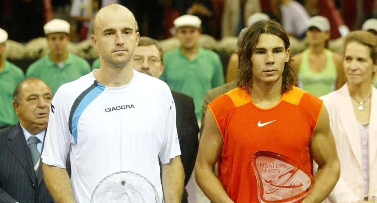 Ivan Ljubicic junto a Rafa Nadal en el Masters Series de Madrid en 2005.