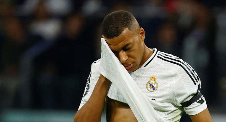 Mbappé, en el partido contra el Milán.