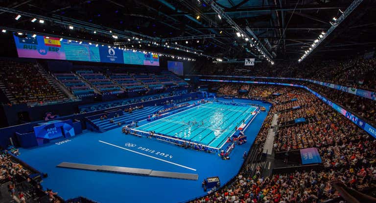 La piscina donde se celebraron las finales de waterpolo en los Juegos Olímpicos de París.