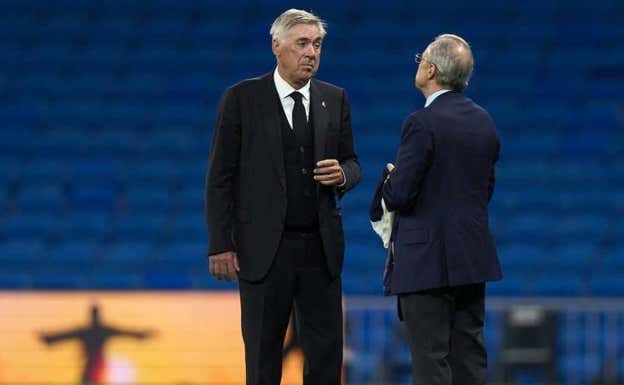 Ancelotti y Florentino, en una imagen de archivo.  GETTY