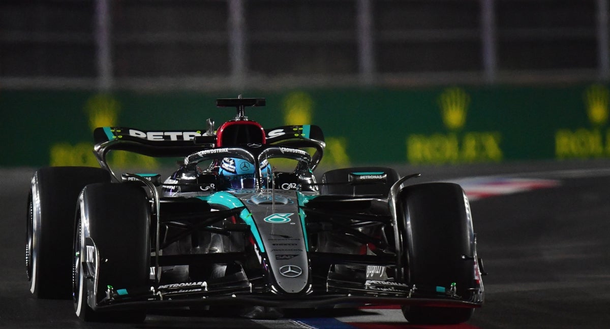 George Russell durante el Gran Premio de Las Vegas. </p><p>