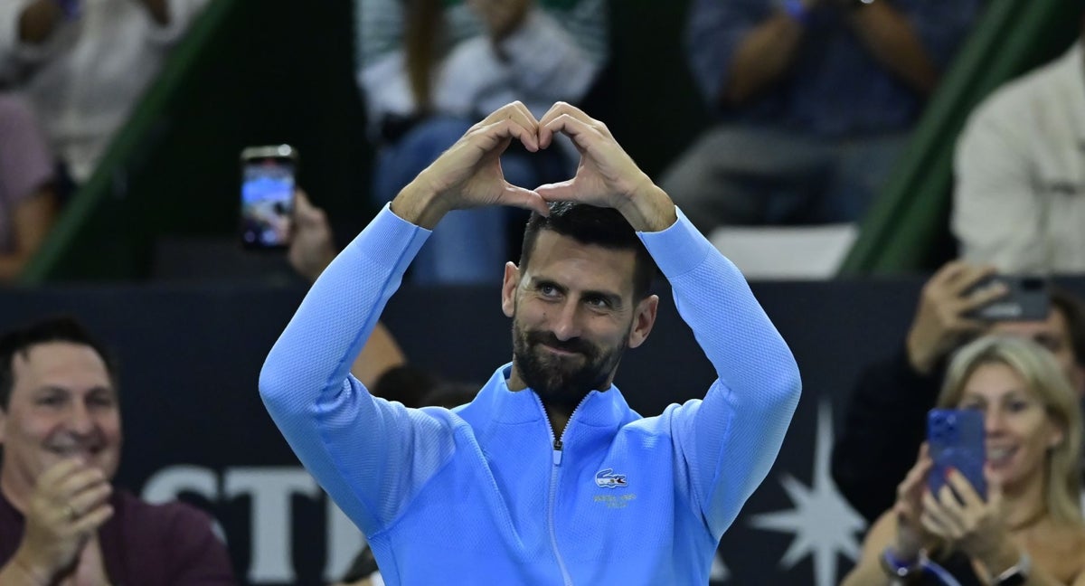 Novak Djokovic, durante el homenaje a Juan Martín del Potro en Buenos Aires.