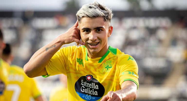 Yeremay en un partido con el Dépor esta temporada.