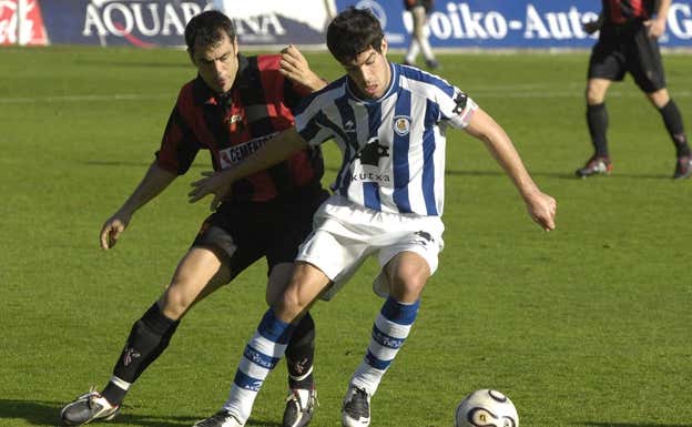 Manu García, durante un partido con las categorías inferiores de la Real Sociedad. CEDIDA
